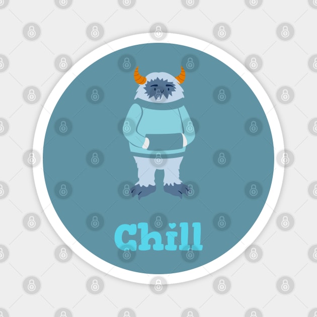 Funny Kawaii Yeti Chill Magnet by Bunchatees